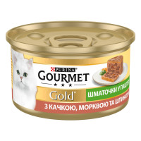 Gourmet Gold вологий корм для котів з качкою, морквою та шпинатом, 85 гр