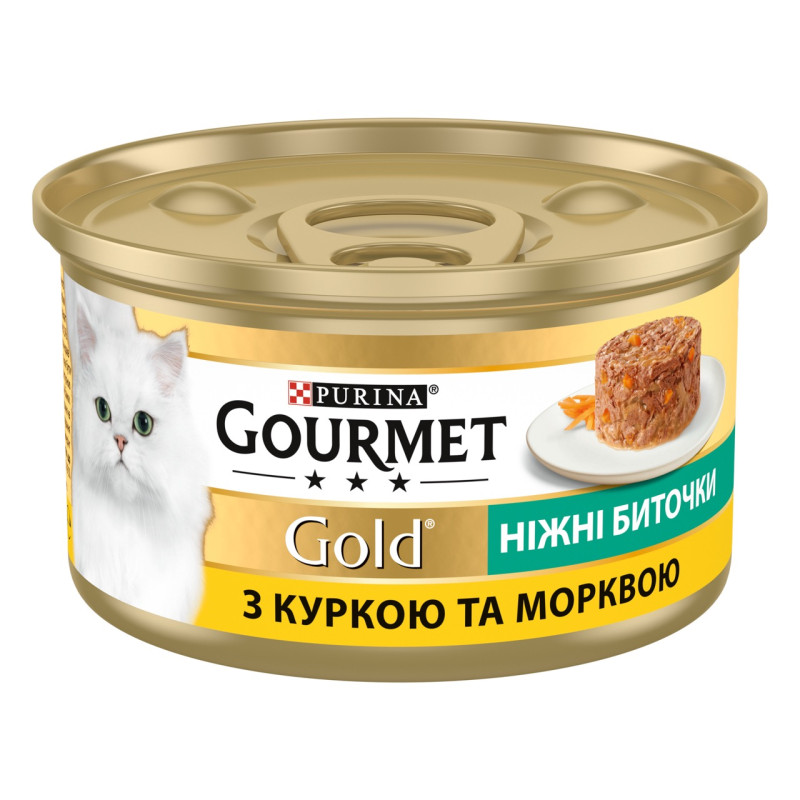 Gourmet Gold влажный корм для котов с курицей и морковью, 85 гр