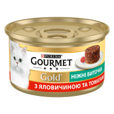 Gourmet Gold вологий корм для котів з яловичиною та томатами, 85 гр