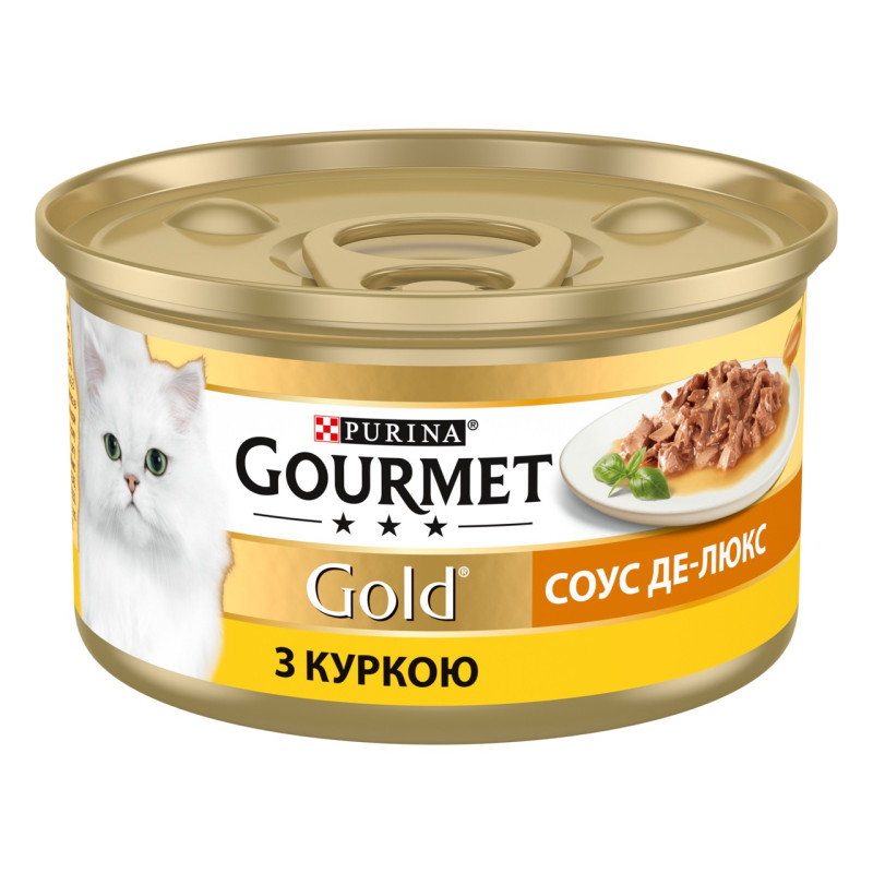Gourmet Gold влажный корм для котов с курицей в соусе де-люкс, 85 гр