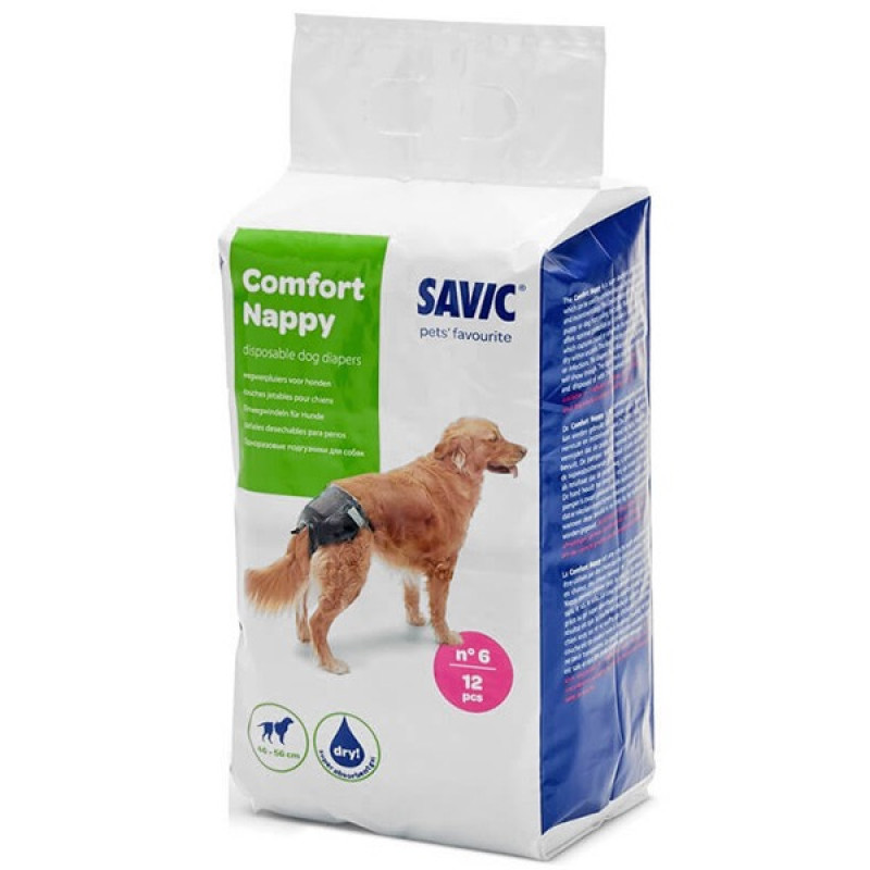 Savic Comfort Nappy одноразовые подгузники для собак, 46-56 см