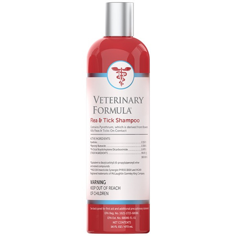 Veterinary Formula Advanced Flea & Tick Shampoo шампунь от блох и клещей для собак и котов, 473 мл