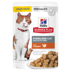 Hill's SP Feline Young Adult Sterilised Turkey влажный корм для стерилизованных котов с индейкой, 85 гр