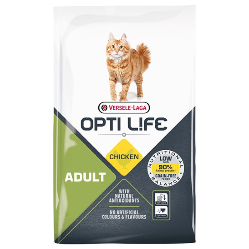 Opti Life Adult сухой корм для котов с курицей и лососем, 2.5 кг