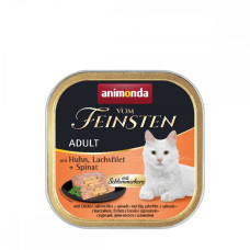 Animonda Vom Feinsten Adult With Chicken, Salmon Filet + Spinach влажный корм для котов, 100 гр