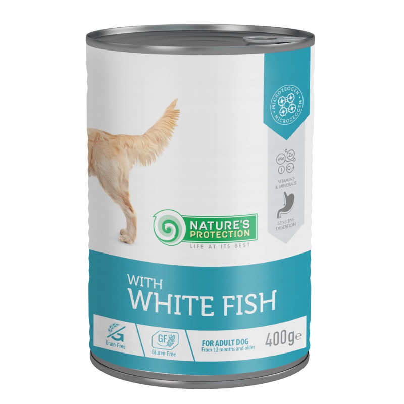 Nature's Protection With White Fish влажный корм с белой рыбой для собак 400 гр
