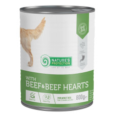 Nature's Protection With Beef & Beef Hearts влажный корм с говядиной и сердцем для собак 800 гр