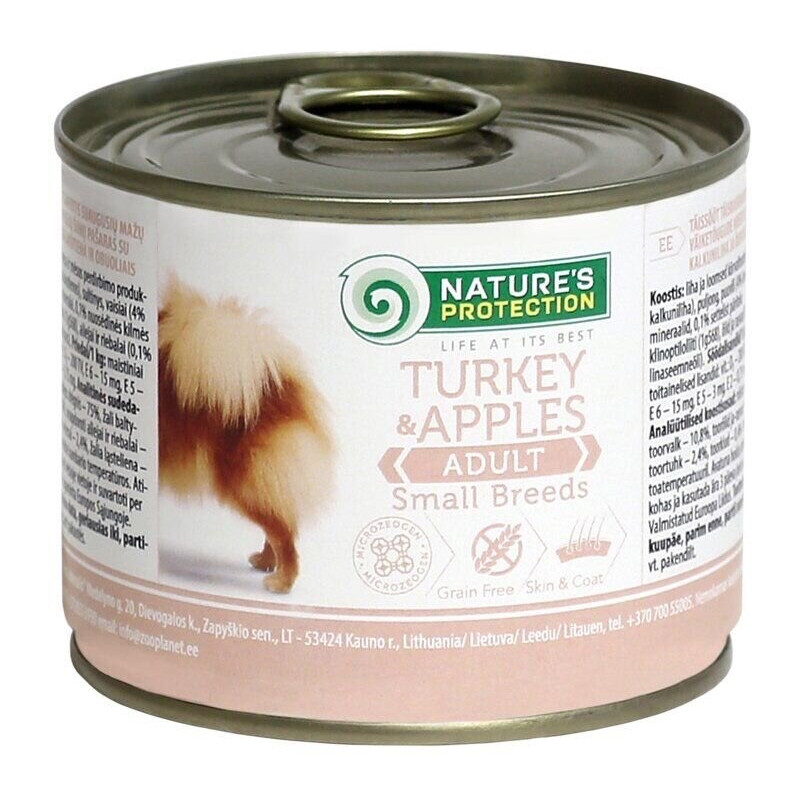 Nature's Protection Adult Small Breeds Turkey & Apples влажный корм с индейкой для собак малых пород 200 гр