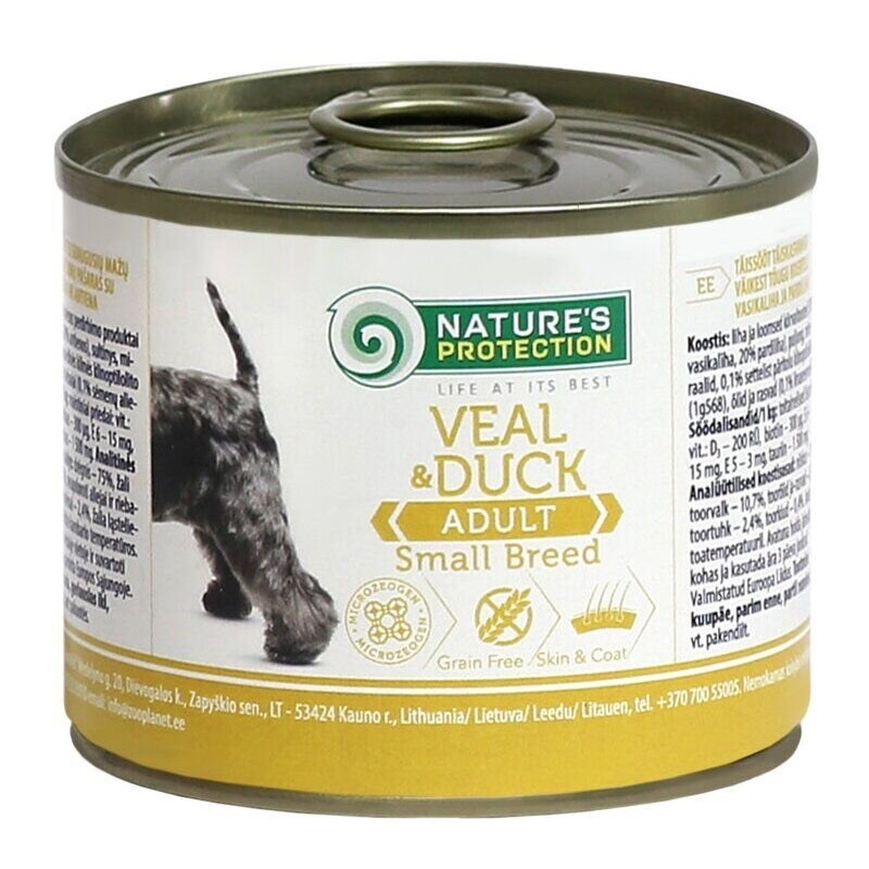 Nature's Protection Adult Small Breed Veal & Duck вологий корм з яловичиною та качкою для собак дрібних порід 200 гр