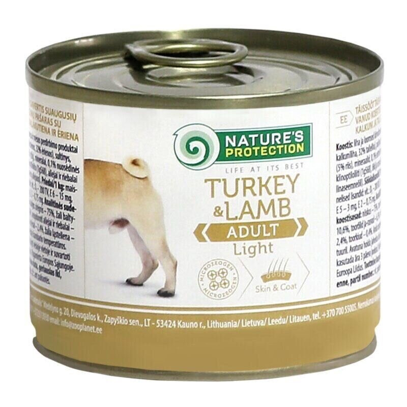 Nature's Protection Adult Light Turkey & Lamb влажный корм низкокалорийный с индейкой и ягненком для собак 200 гр