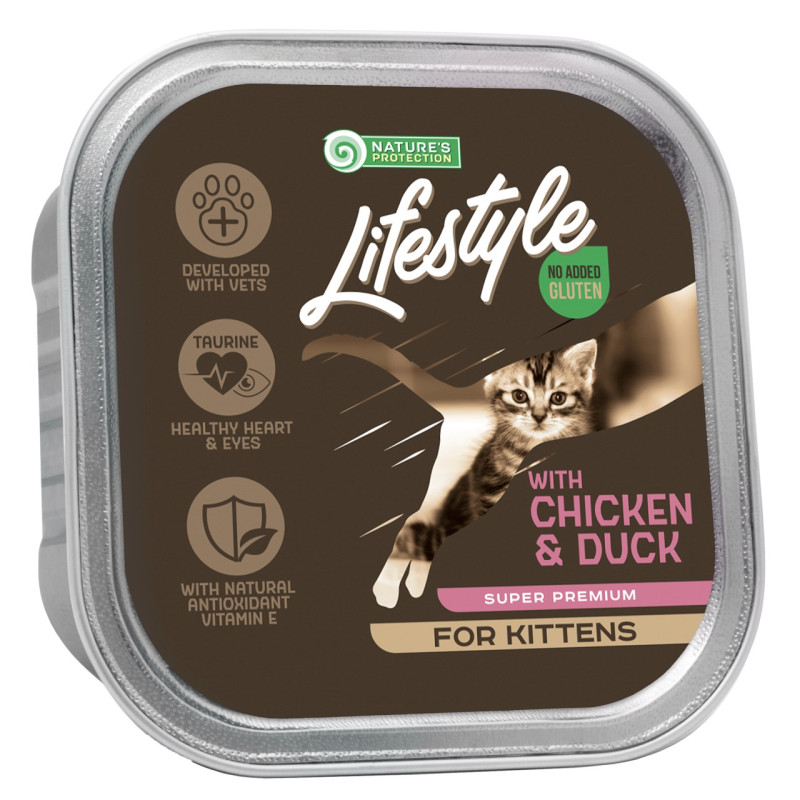 Nature's Protection Lifestyle Kitten with chicken and duck влажный корм с курицей и уткой для котят 85 гр