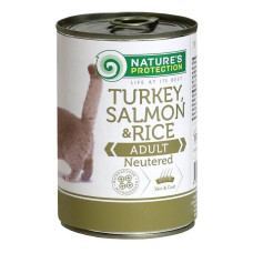 Nature's Protection Neutered Turkey Salmon & Rice влажный корм с индейкой и лососем для стерилизованных котов 400 гр