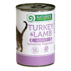 Nature's Protection Sensitive Digestion Turkey & Lamb вологий корм з індичкою та ягнятком для котів з чутливим травленням 400 гр