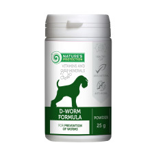 Nature's Protection D-Worm Formula пищевая добавка для профилактики глистных инвазий у собак, 25 гр
