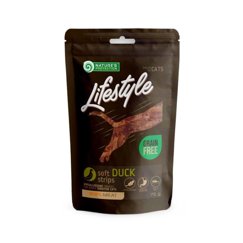 Nature's Protection Lifestyle Snack Soft Duck Strips лакомство для кошек с уткой, 75 гр