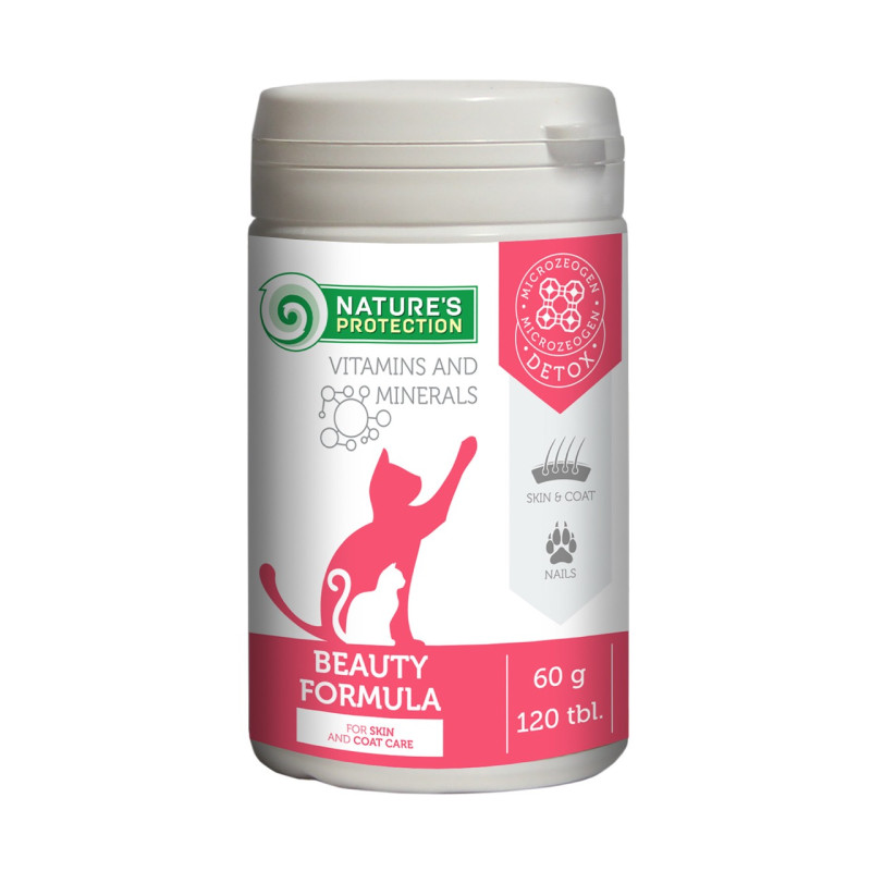 Nature's Protection Beauty Formula вітаміни для покращення стану шкіри та вовни у котів 120 табл