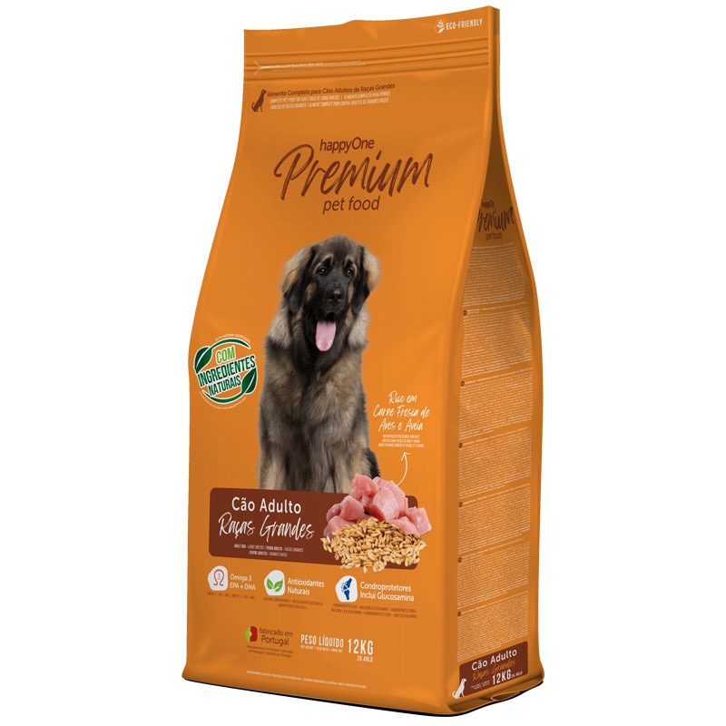 Happy One Premium Dog Large Breeds Fresh Meat сухий корм зі свіжим м'ясом для собак великих порід, 12 кг