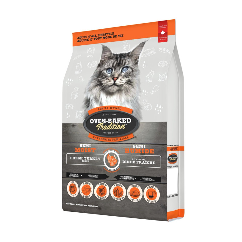 Oven-Baked Tradition Semi-Moist Cat Adult Turkey напіввологий корм з індичкою для котів 2.27 кг