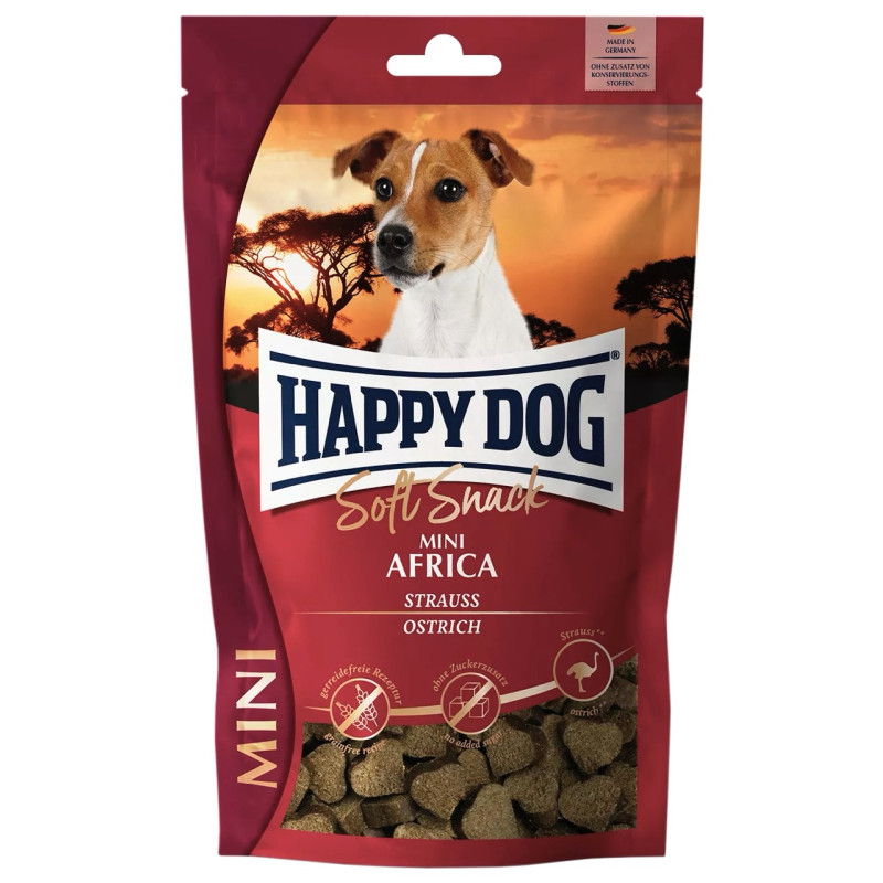 Happy Dog Soft Snack Mini Africa лакомство со страусом для собак малых пород, 100 гр