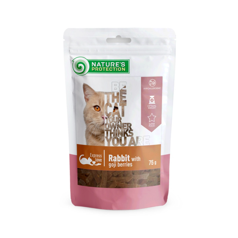 Nature's Protection Snack For Cats With Rabbit And Goji Berries ласощі для котів з кроликом, 75 гр