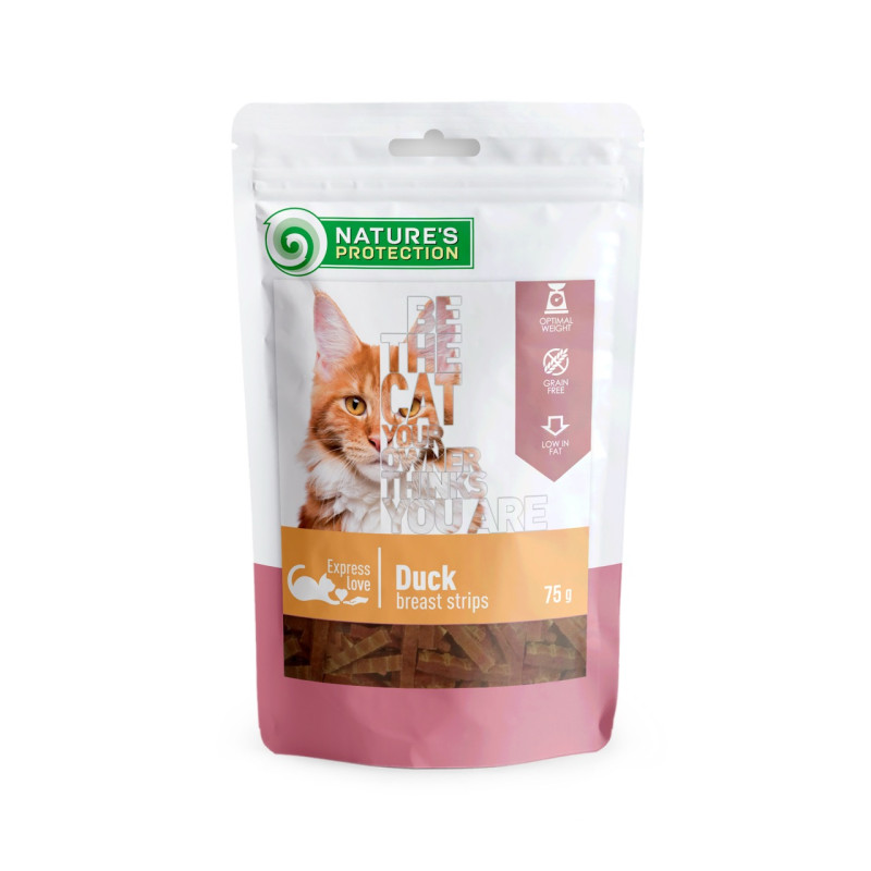 Nature's Protection Snacks For Cats Duck Breast Strips лакомство для кошек с уткой, 75 гр