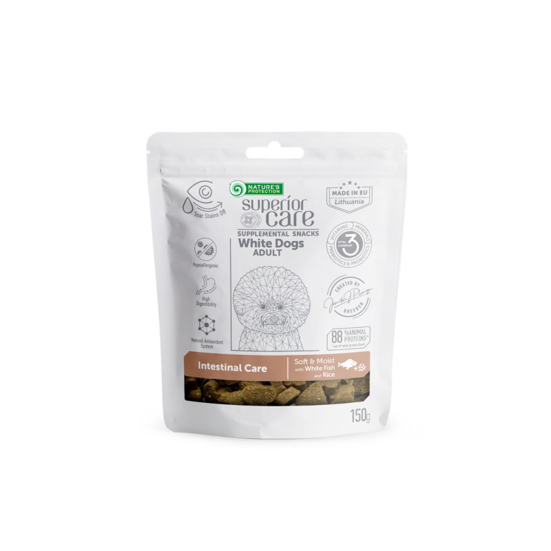 Nature's Protection Superior Care White Dogs Intestinal Care лакомство для собак с белой окраской шерсти с рыбой, 150 гр