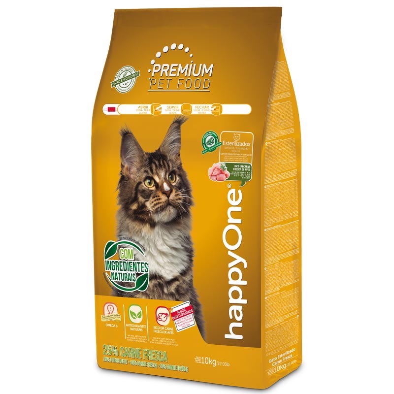 Happy One Premium Cat Sterilized Fresh Meat сухой корм со свежим мясом для стерилизованных котов 10 кг