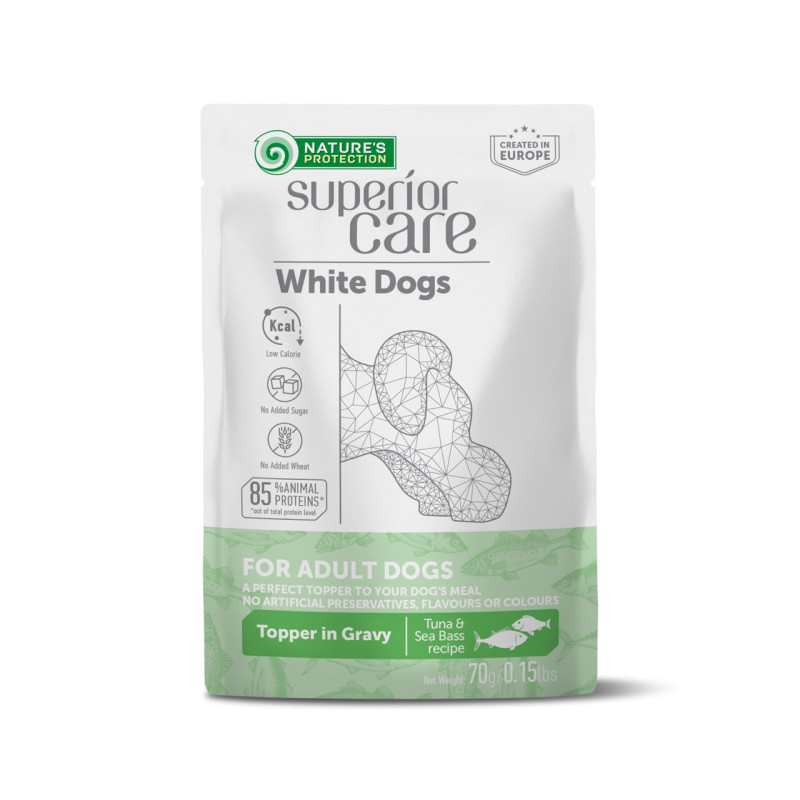 Nature's Protection Superior Care White Dogs Adult All Breeds With Tuna And Sea Bass влажный корм для собак с белой шерстью, 70 гр
