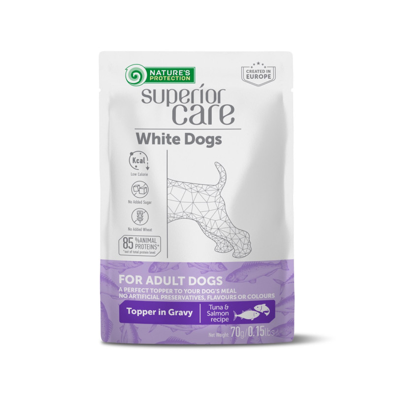 Nature's Protection Superior Care White Dogs Adult All Breeds With Tuna And Salmon влажный корм для собак с белой шерстью, 70 гр