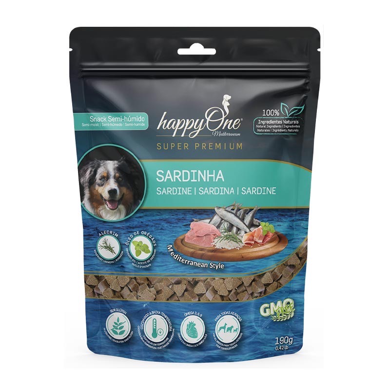 Happy One Mediterraneum Dog Sardine Snack лакомство для собак с сардиной, 190 гр
