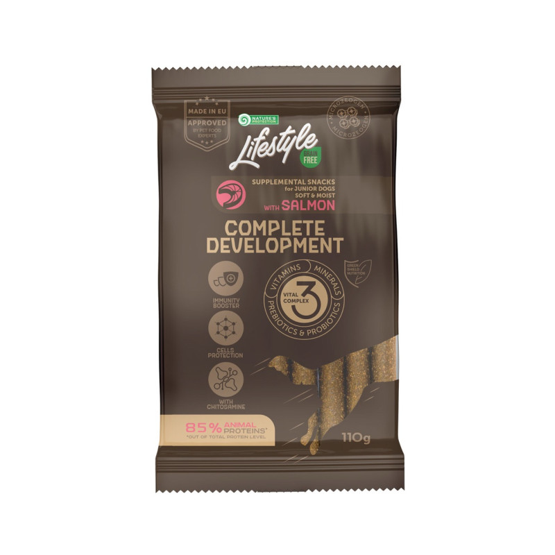 Nature's Protection Lifestyle GF Salmon Complete development лакомство для щенят с лососем, 110 гр