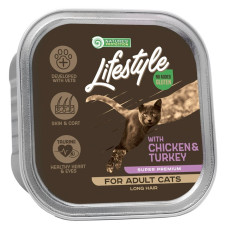 Nature's Protection Lifestyle Long Hair with Chicken & Turkey вологий корм з куркою та індичкою для довгошерстих котів 85 гр