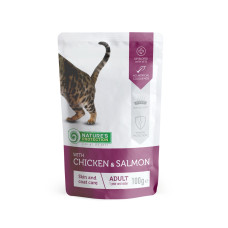 Nature's Protection Skin & Сoat Care With Chicken And Salmon вологий корм з куркою і лососем для котів 100 гр