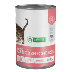 Nature's Protection With Сhicken & Сheese вологий корм з куркою і сиром для котів 400 гр