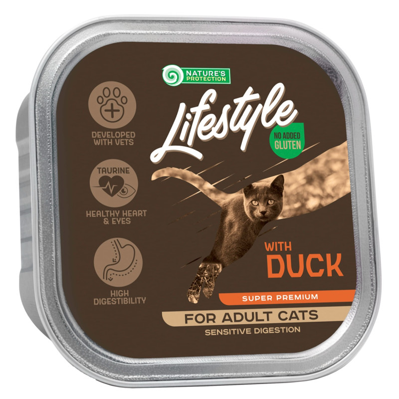 Nature's Protection Lifestyle Sensitive Digestion with duck вологий корм з качкою для котів з чутливим травленням 85 гр