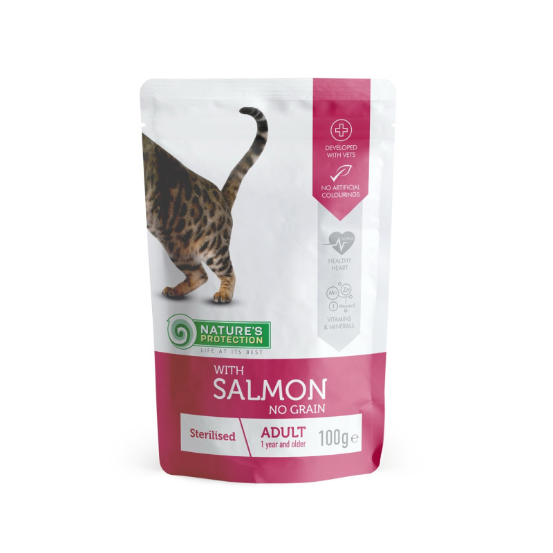 Nature's Protection Sterilised With Salmon вологий корм з лососем для стерилізованих котів 100 гр