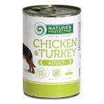Nature's Protection Adult Chicken & Turkey влажный корм с курицей и индейкой для собак всех пород 400 гр