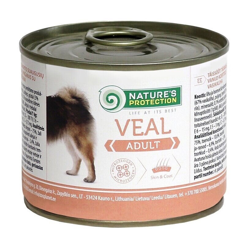 Nature's Protection Adult Veal влажный корм с телятиной для собак всех пород 200 гр