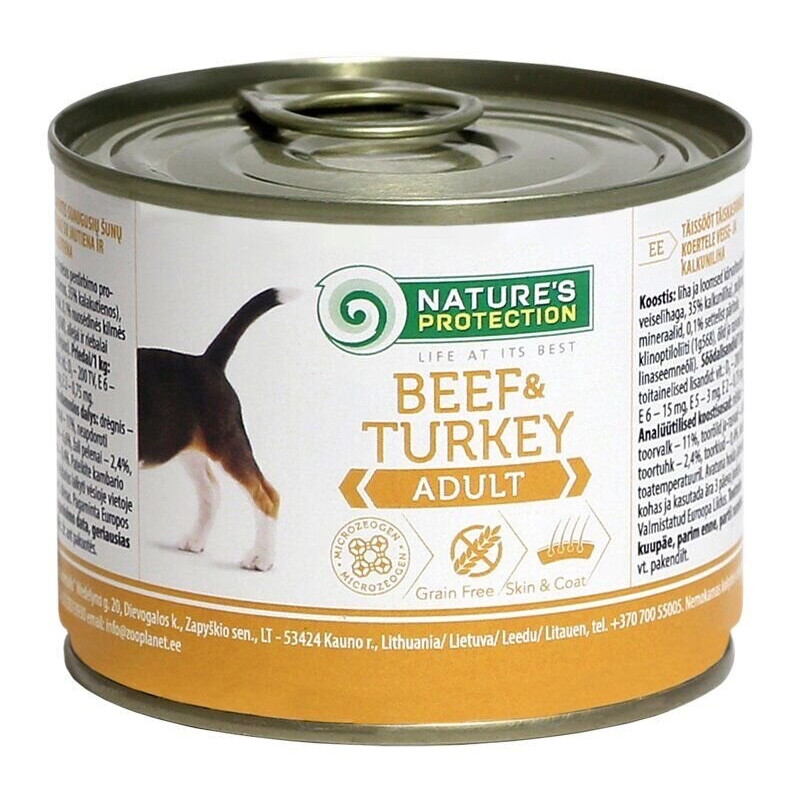 Nature's Protection Adult Beef & Turkey влажный корм с говядиной и индейкой для собак 200 гр
