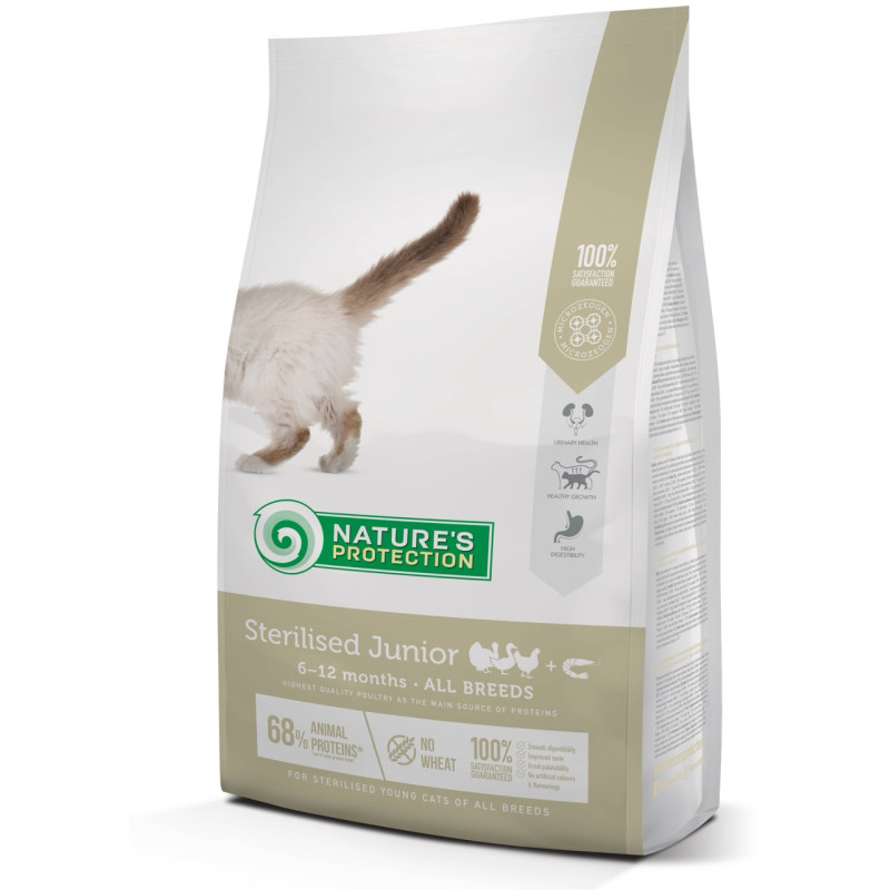 Nature's Protection Sterilised Junior Poultry With Krill сухой корм для котят после стерилизации 2 кг