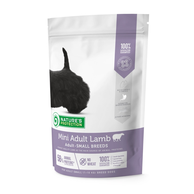 Nature's Protection Mini Adult Lamb Small Breeds сухой корм с ягнятиной для собак малых пород 0.5 кг