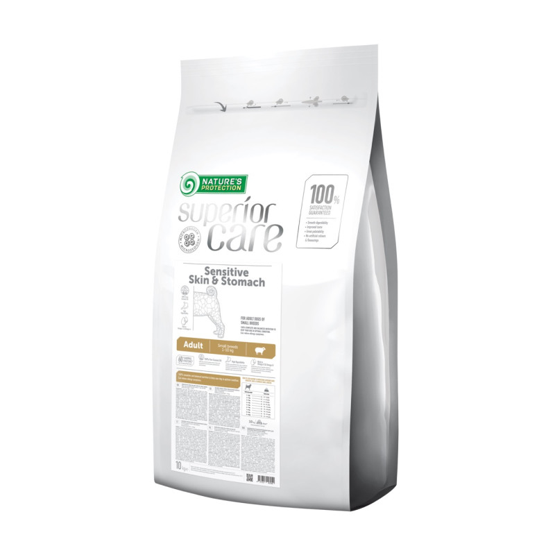 Nature's Protection Superior Sensitive Skin & Stomach Adult Small Breeds сухой корм для собак малых пород с чувствительным пищеварением и проблемной кожей 10 кг
