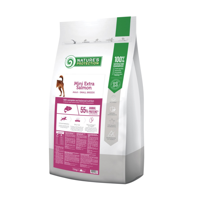 Nature's Protection Mini Extra Salmon Adult Small Breeds сухой корм с лососем для собак малых пород 7.5 кг