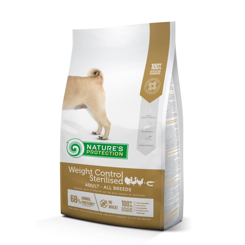 Nature's Protection Weight Control Sterilised Adult All Breeds сухой корм для собак склонных к полноте 4 кг