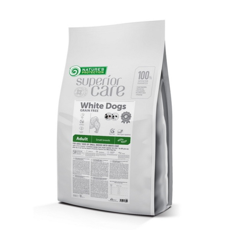 Nature's Protection Superior Care White Dogs GF with Insect Adult Small Breeds сухой корм с белком насекомых для собак малых пород с белым окрасом шерсти 10 кг