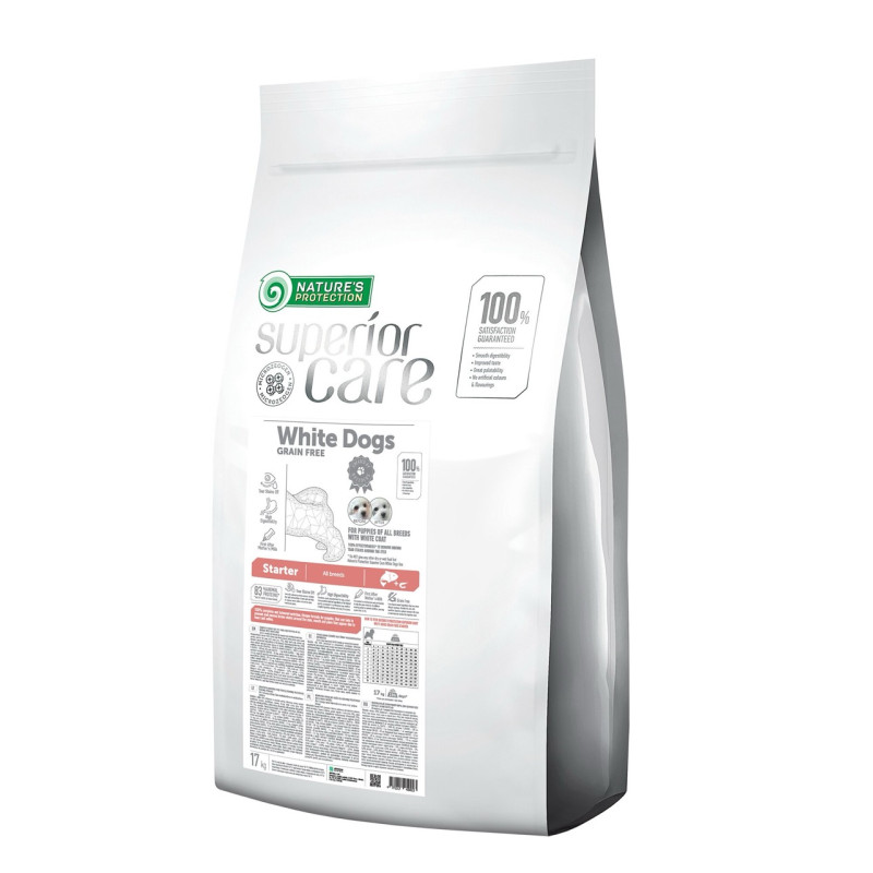 Nature's Protection Superior Care White Dogs GF Starter All Breeds сухий корм для щенят з білим забарвленням шерсті 17 кг