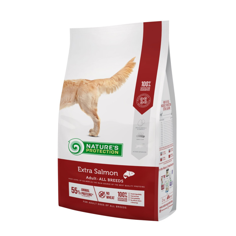 Nature's Protection Extra Salmon Adult All Breeds сухой корм с лососем для собак 12 кг