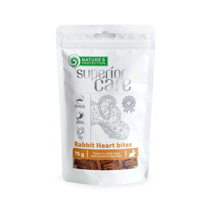 Nature's Protection Superior Care Rabbit Heart Bites лакомство для собак сердце кролика c курицей, 75 гр