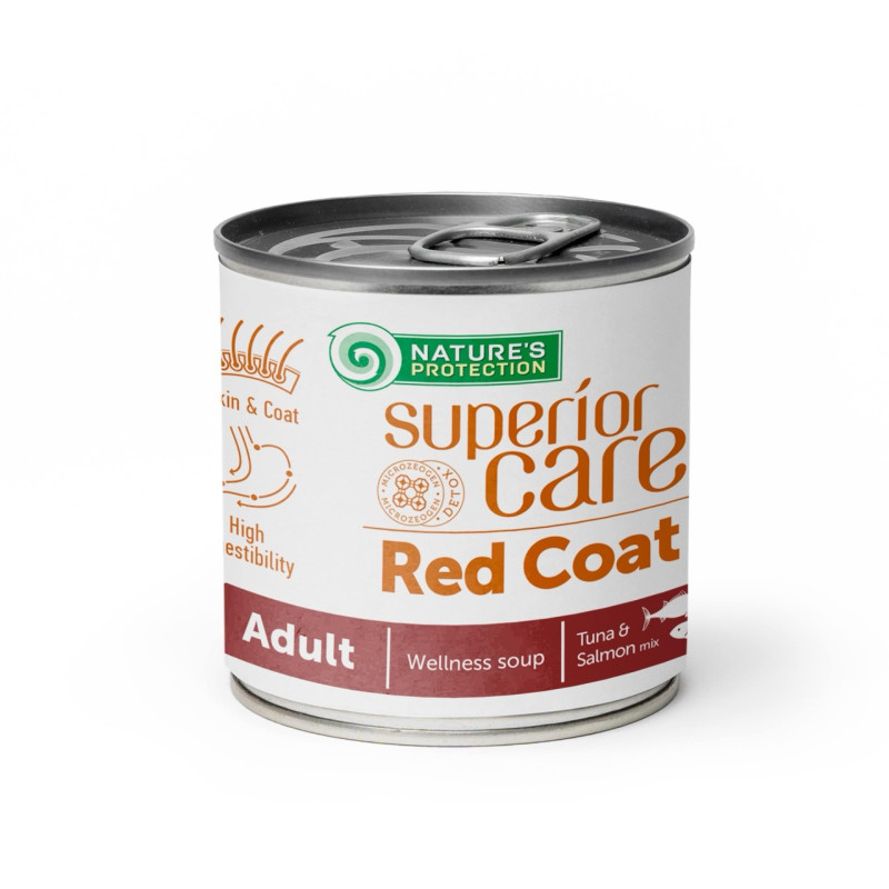 Nature's Protection Superior Care Red Coat All Breeds Adult Salmon and Tuna суп для собак с рыжим окрасом шерсти с лососем и тунцом 140 мл