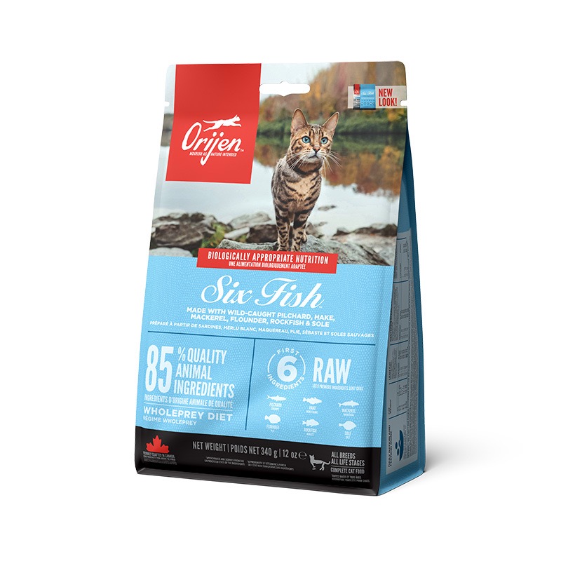 Orijen Six Fish Cat & Kitten сухой корм с рыбой для котов всех возрастов 340 гр